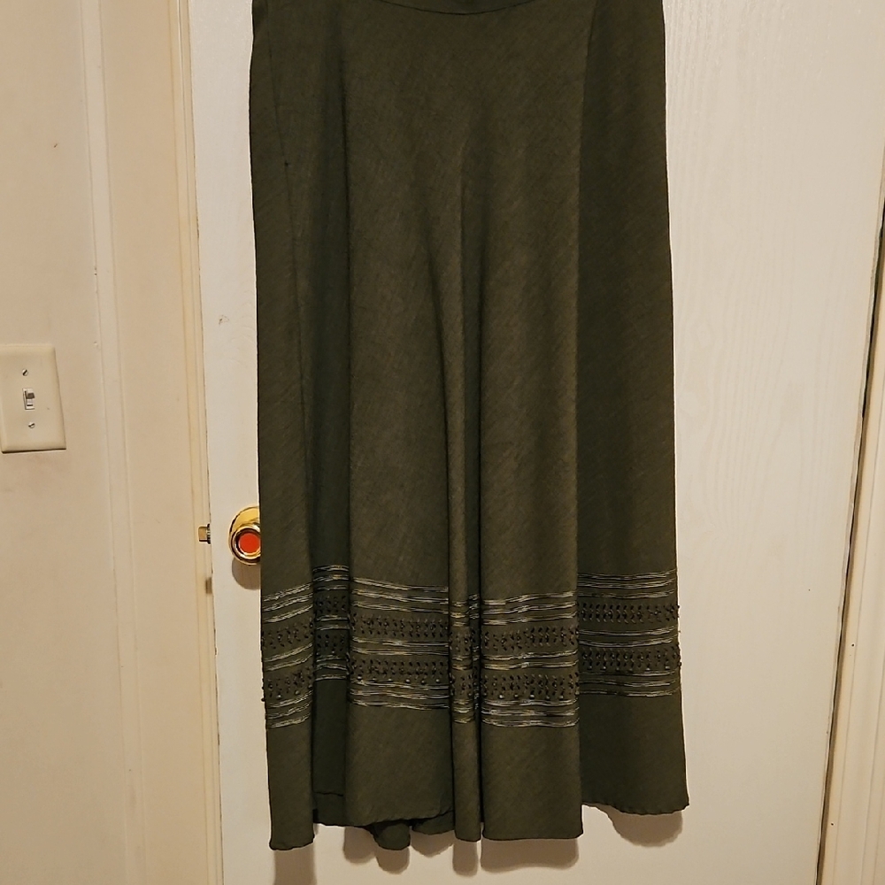 TanJay Olive Green Maxi Skirt